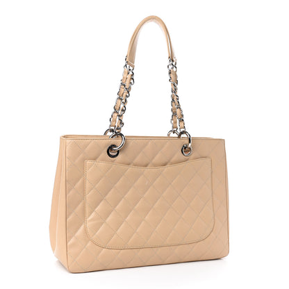 Chanel Caviar Quilted Grand Shopping Tote GST Beige 3 of 12