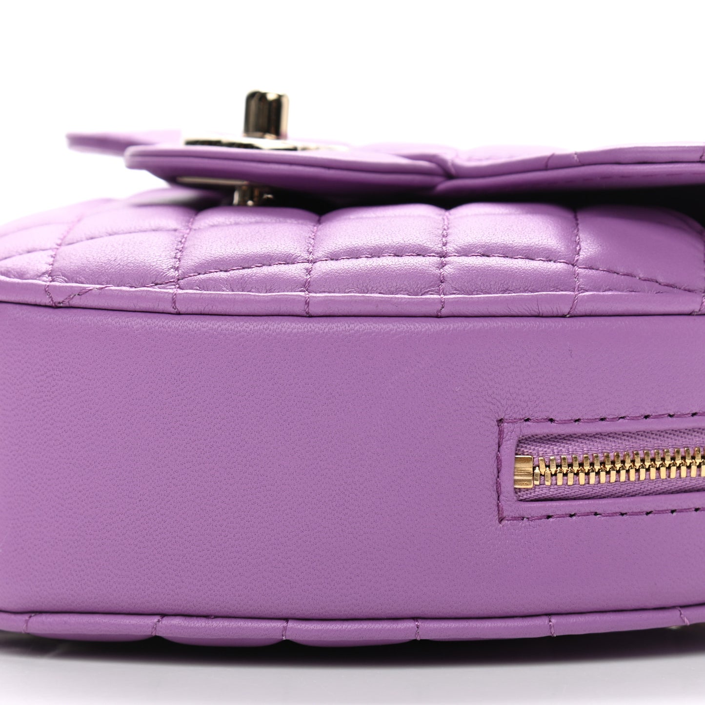 Lambskin Quilted CC In Love Heart Bag Purple