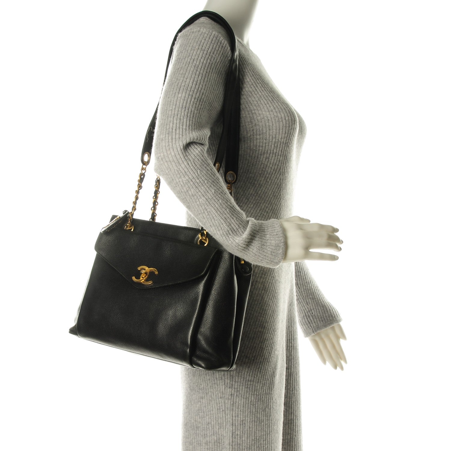 Chanel Caviar Shoulder Bag Black 2 of 7