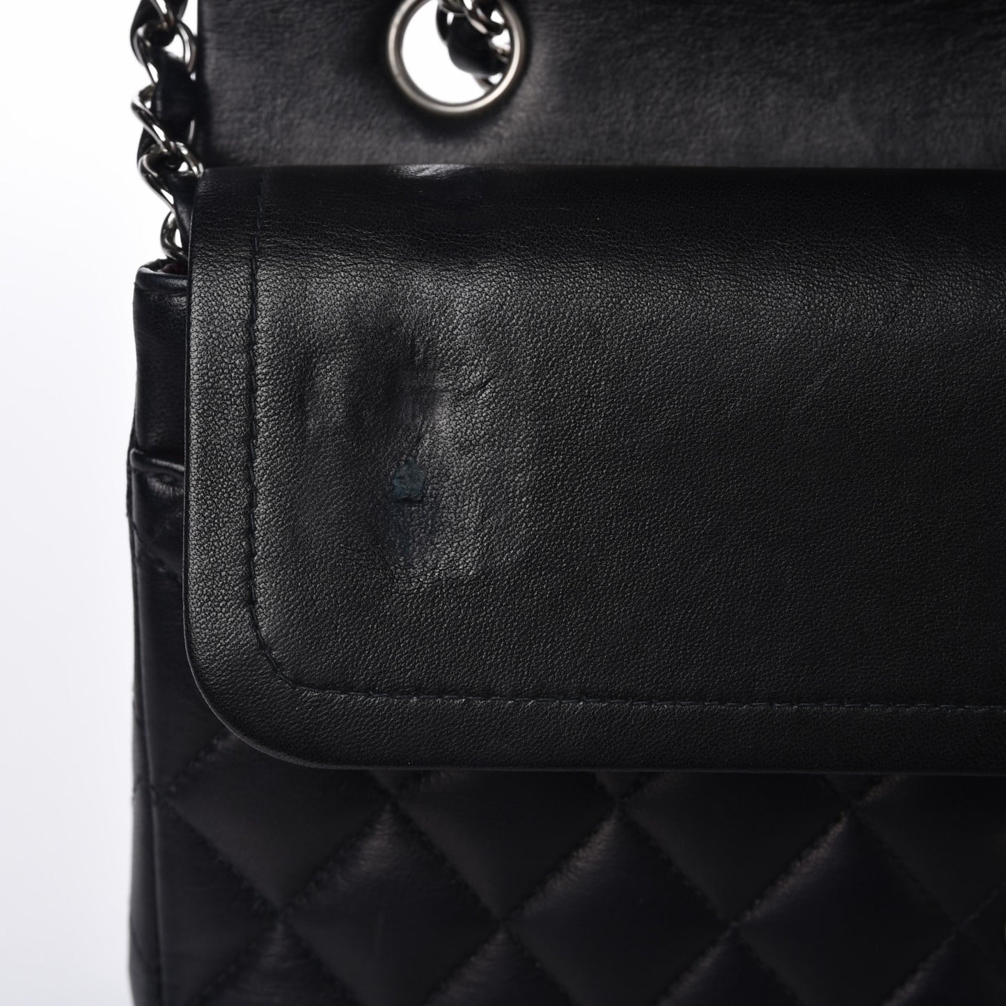 Lambskin Quilted Medium Double Flap Black