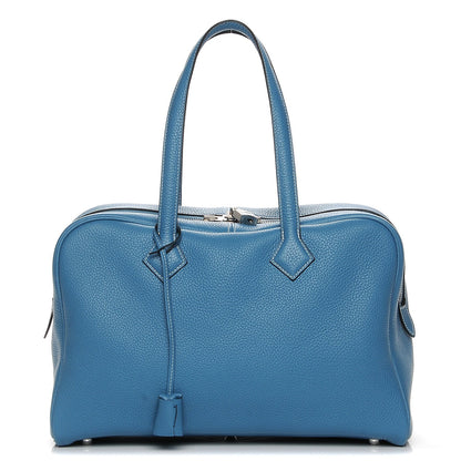 Hermes Taurillon Clemence Victoria II 35 Blue Jean 1 of 7