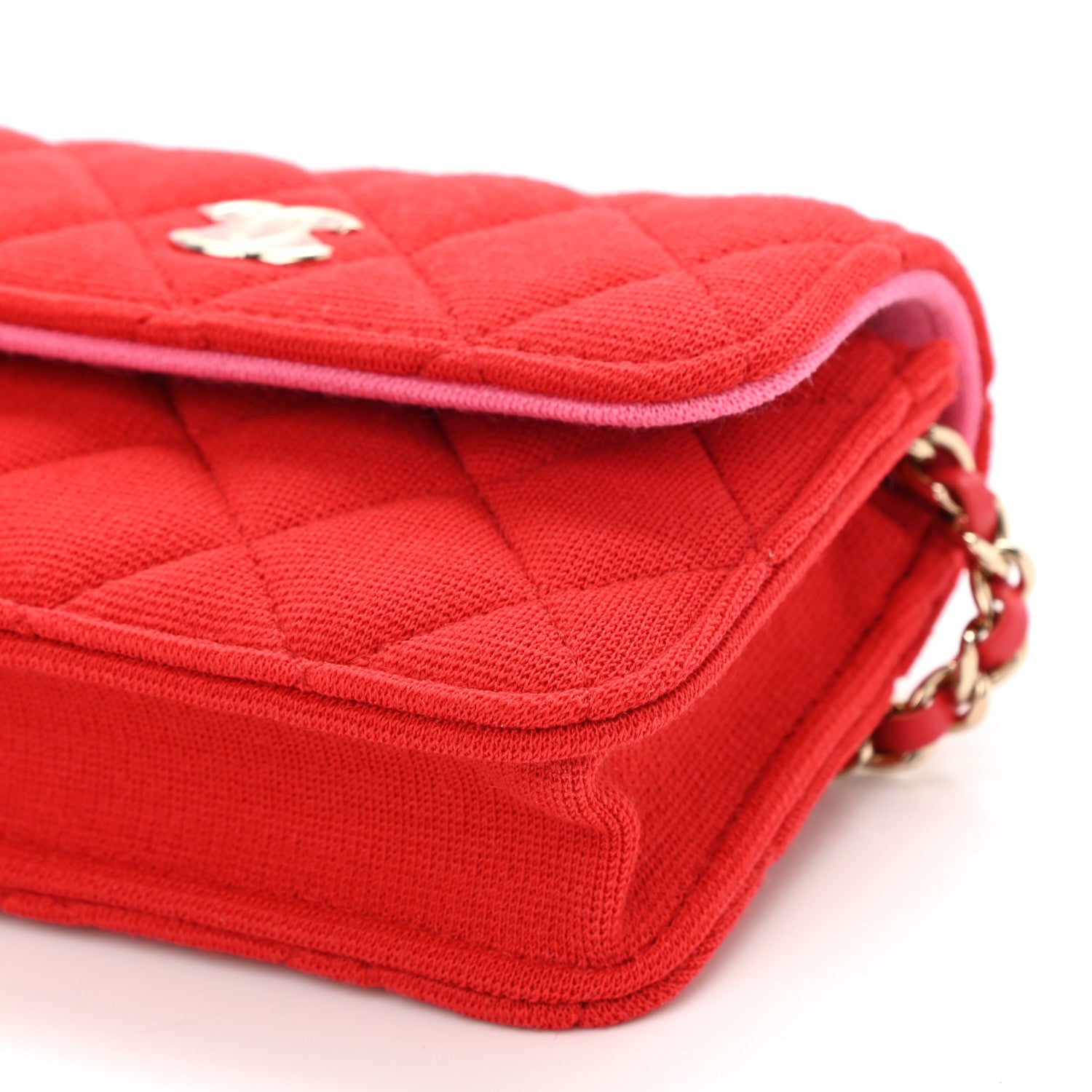Chanel Jersey Quilted Micro Mini Flap Red 10 of 11