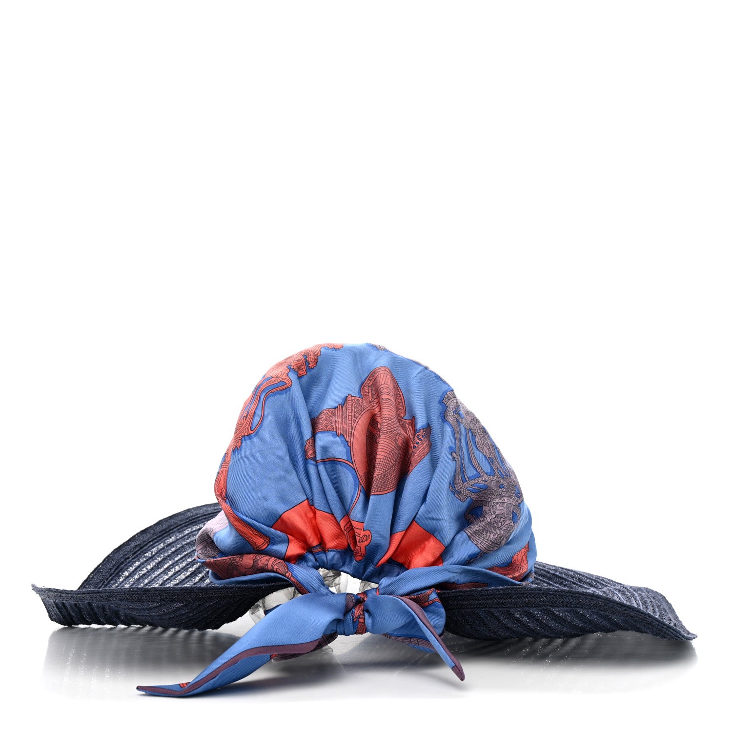 Hermes Straw Silk Scarf Chapeau Hat 6 of 9
