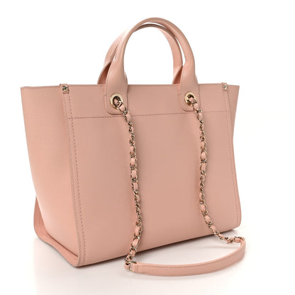 Chanel Caviar Small Studded Deauville Tote Light Pink 3 of 11