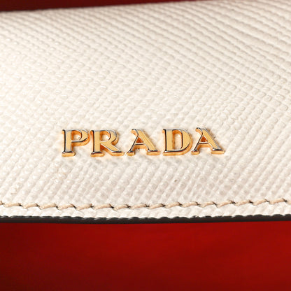 Prada Saffiano Cuir Medium Double Bag Talco Lacca 6 of 10