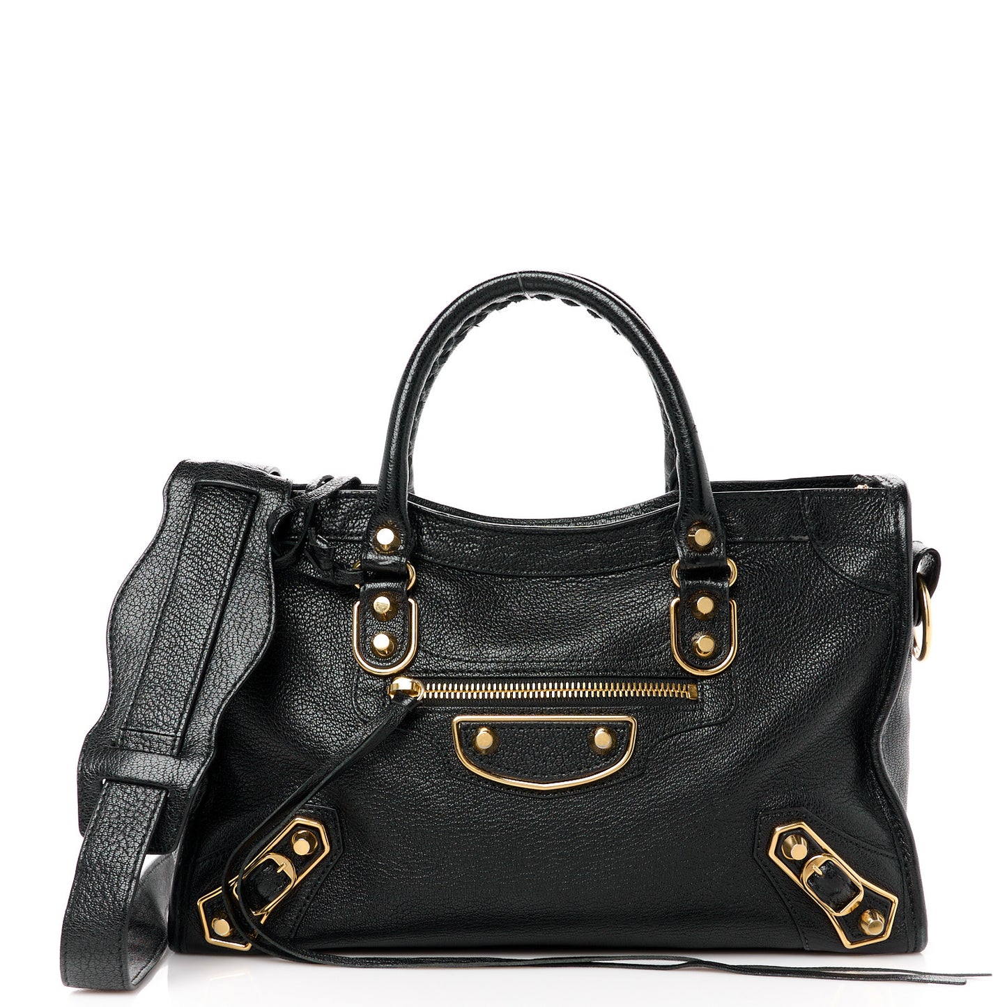 Chevre Gold Metallic Edge Hardware S City Black