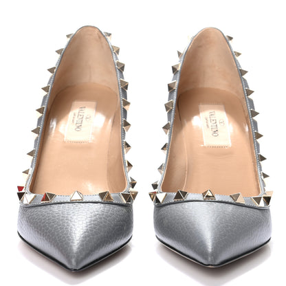 Valentino Garavani Pebbled Calfskin Rockstud 85mm Pumps 36 Light Stone 2 of 7