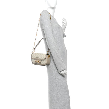 Gucci GG Supreme Monogram Small Horsebit 1955 Chain Shoulder Bag Beige Mystic White 2 of 13