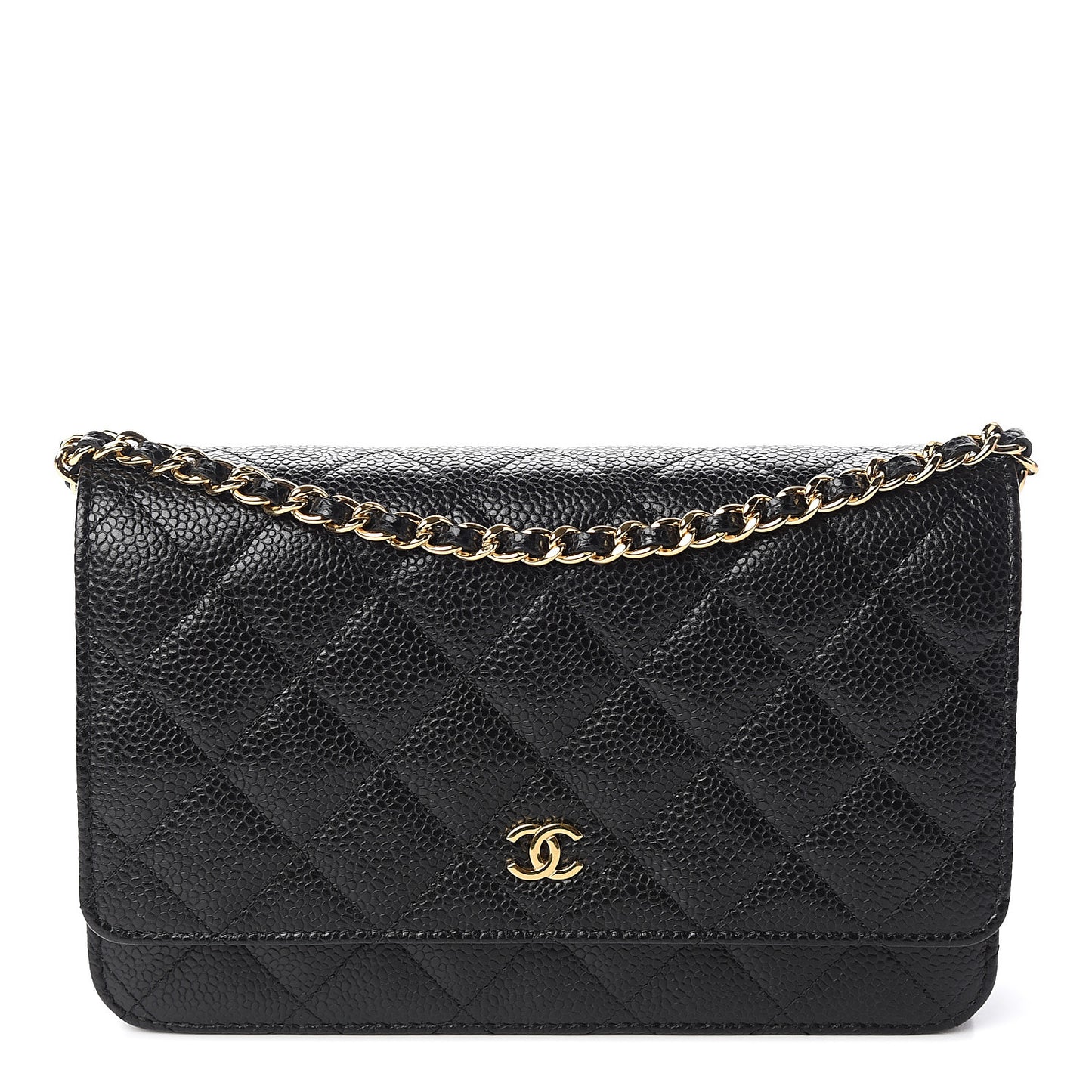 Caviar Quilted Wallet On Chain WOC Black