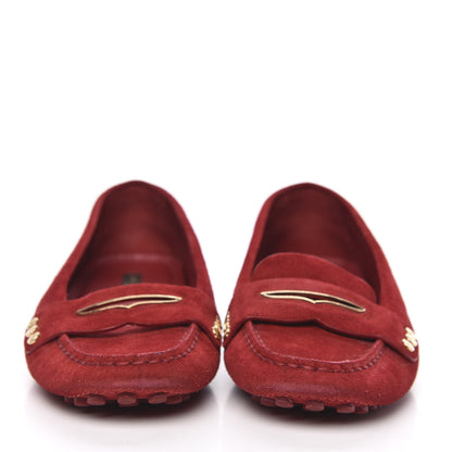 Louis Vuitton Suede Womens Travel Moccasin Loafers 39 Rouge 2 of 8