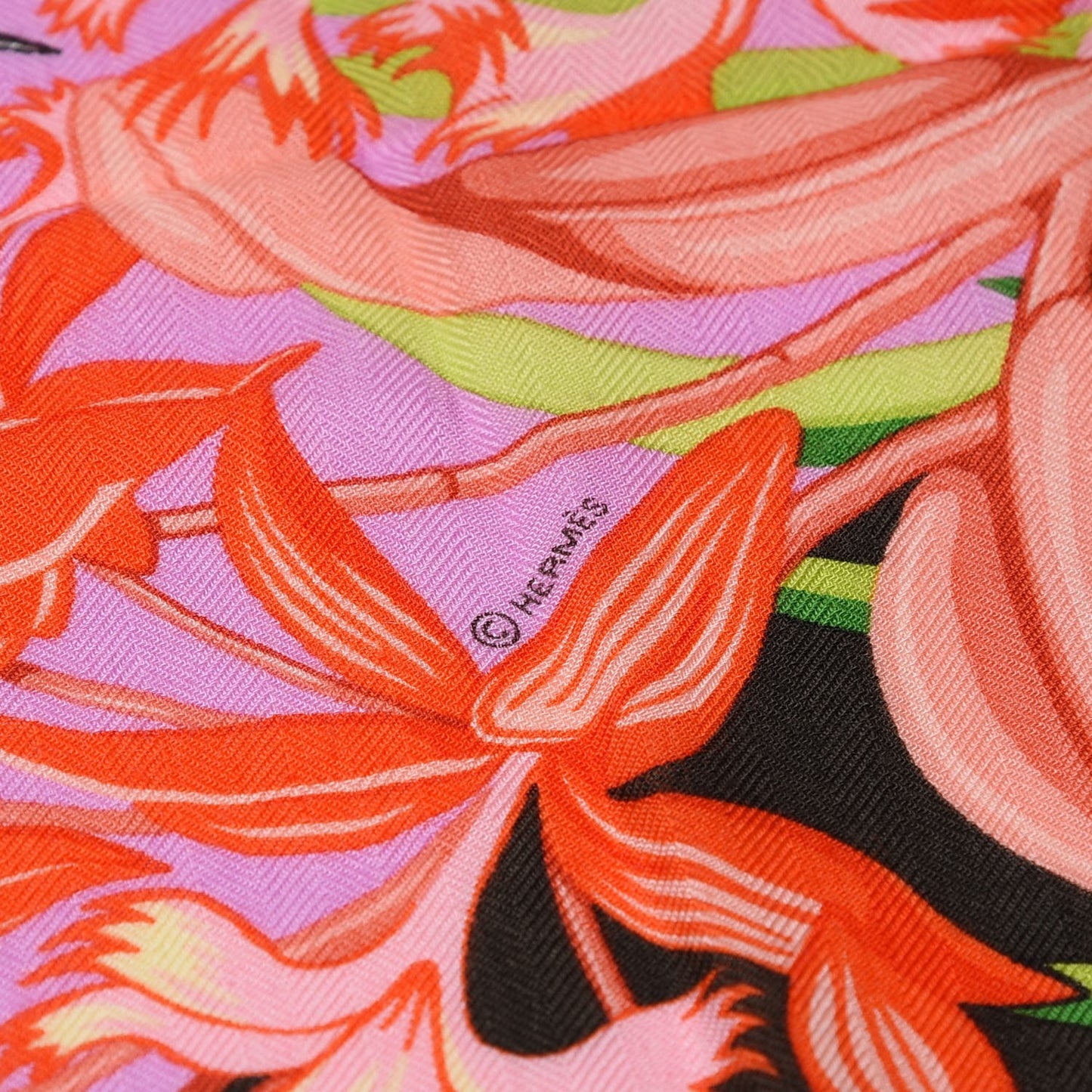 Cashmere Silk Flamingo Party Shawl 140