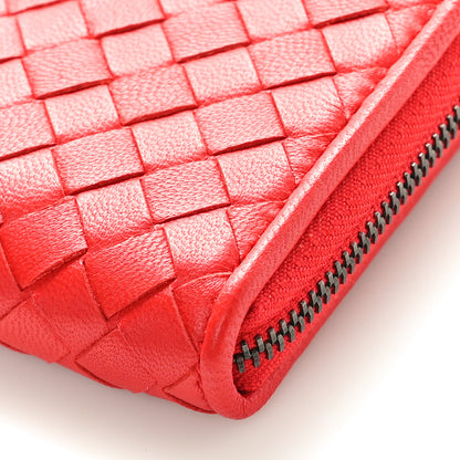 Bottega Veneta Nappa Intrecciato Wristlet Zip Wallet Red 12 of 12