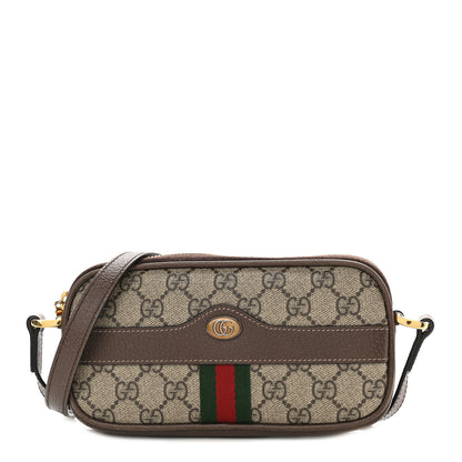 Gucci GG Supreme Monogram Web Mini Ophidia GG Bag Brown 1 of 10