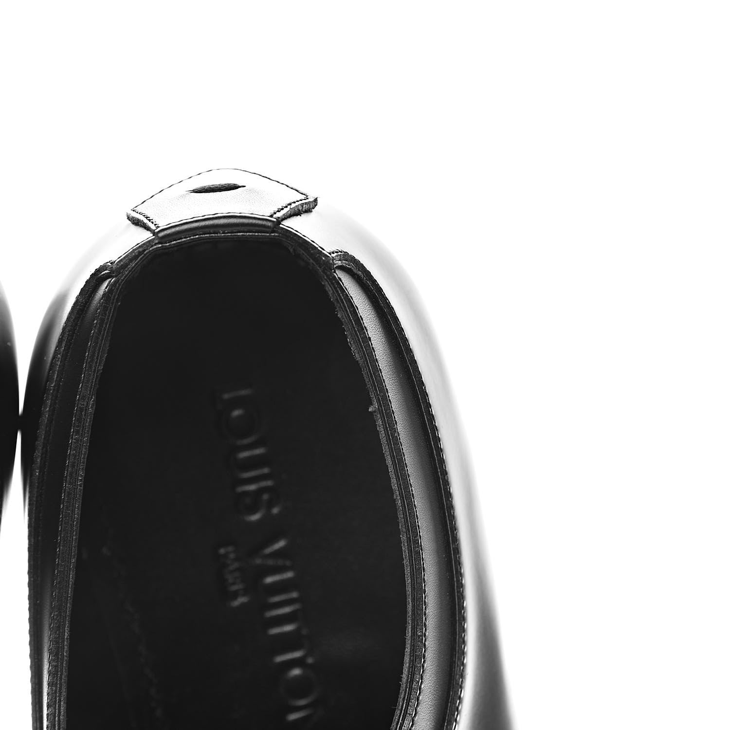 Louis Vuitton Lambskin Mens Derby Lace Up Shoes 8 Black 10 of 12