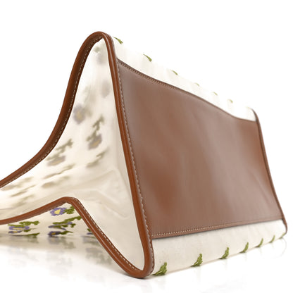 Miu Miu Nappa Embroidered Floral Shopping Bag Cognac 10 of 11