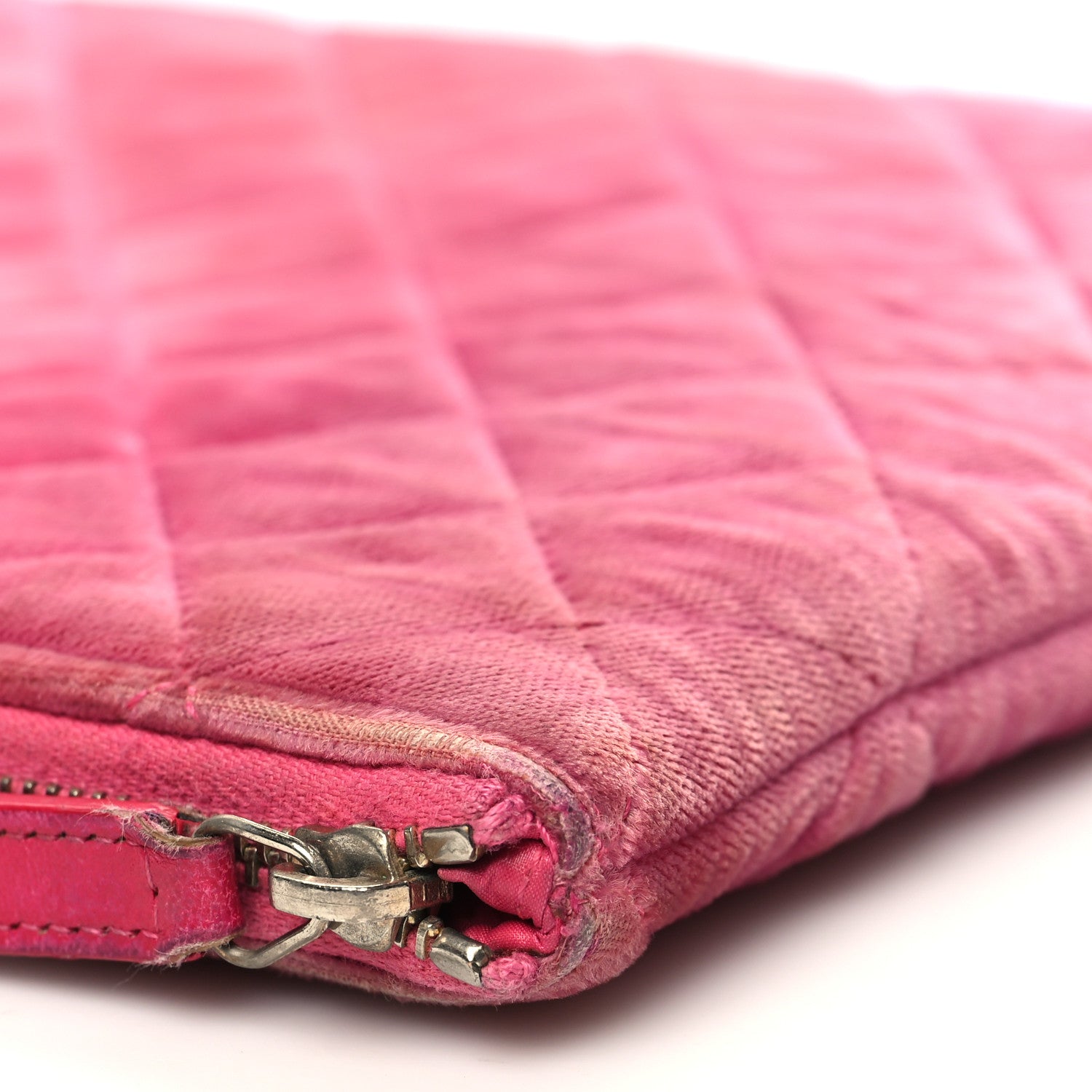 Chanel Velvet Quilted Medium Cosmetic Case Pink 12 of 12