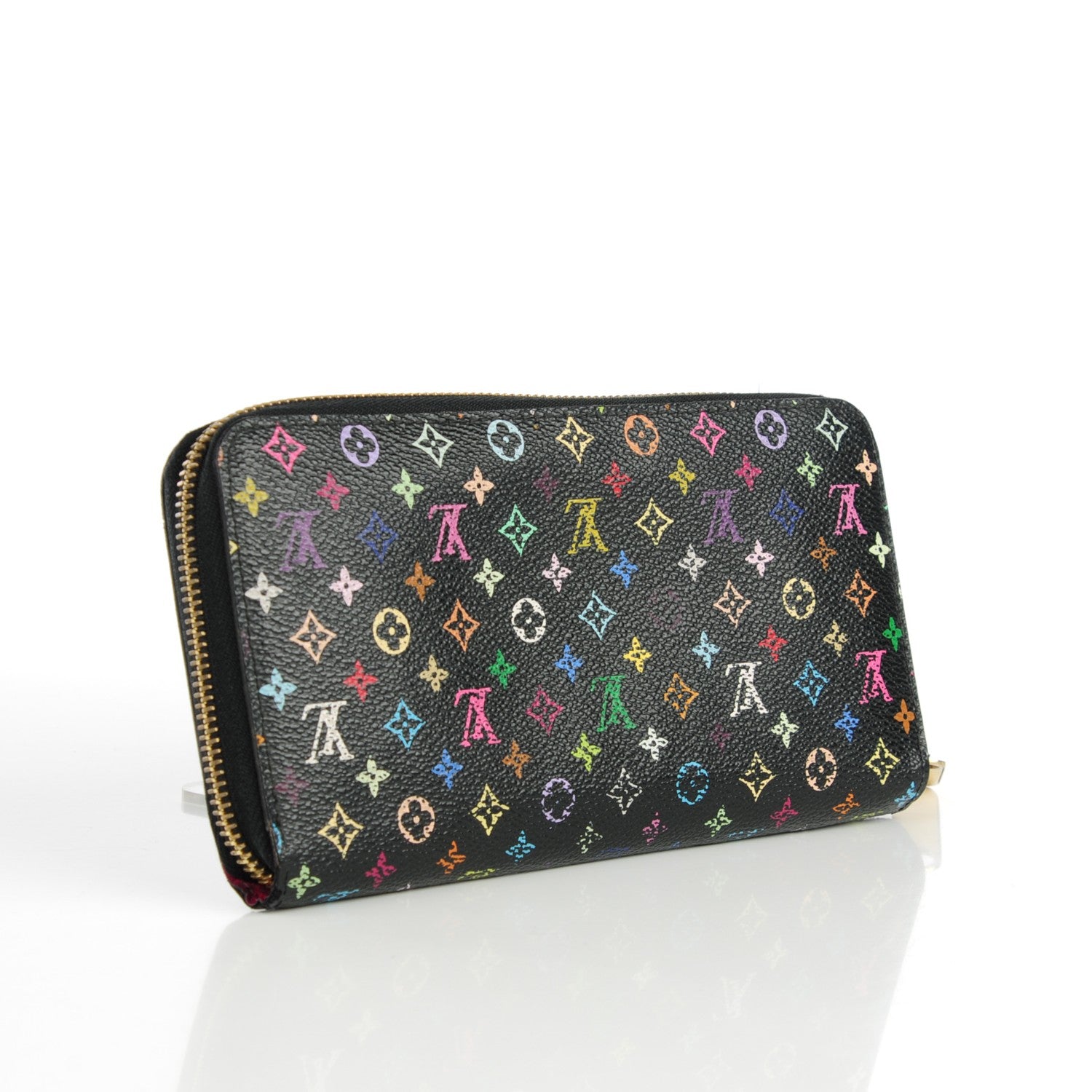 Louis Vuitton Monogram Multicolor Zippy Wallet Black Grenade 3 of 9