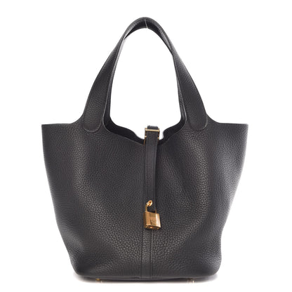 Hermes Taurillon Clemence Picotin Lock 22 MM Black 1 of 11