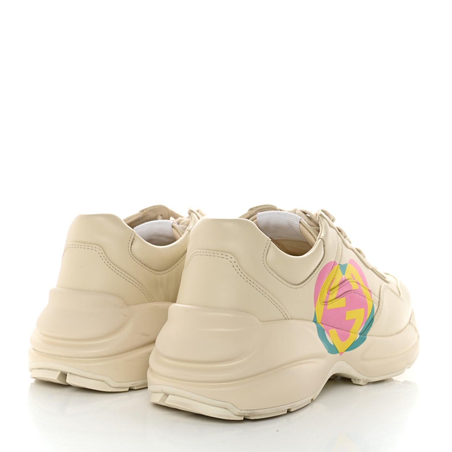Calfskin Heart Rhyton Sneakers 38.5 Ivory