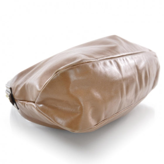 Leather Medium Horsebit Chain Hobo Tan