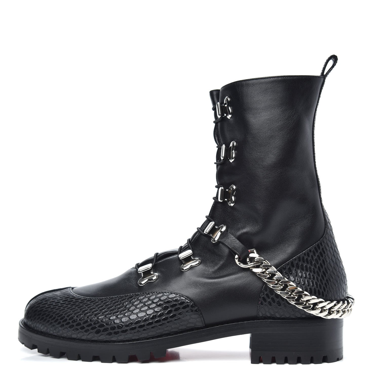 Christian Louboutin Calfskin Horse Guarda Flat Boot 40 Black 1 of 7