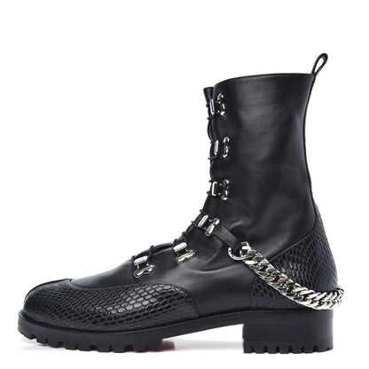 Christian Louboutin Calfskin Horse Guarda Flat Boot 40 Black 1 of 7