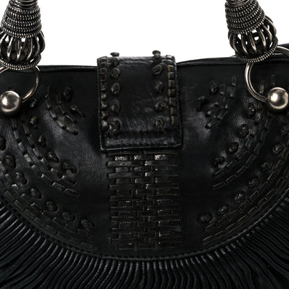 Christian Dior Lambskin Plisse Pleated Basket Tote Bag Black 11 of 18