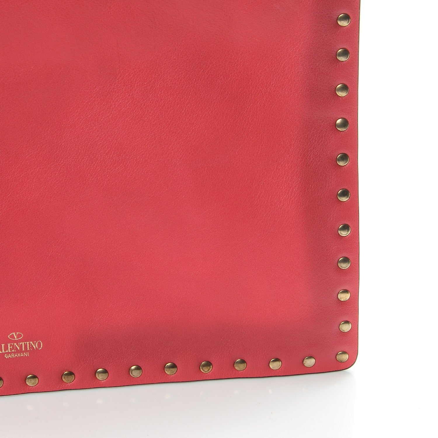 Valentino Garavani Vitello Large Rockstud Zip Pouch Deep Rose 10 of 13