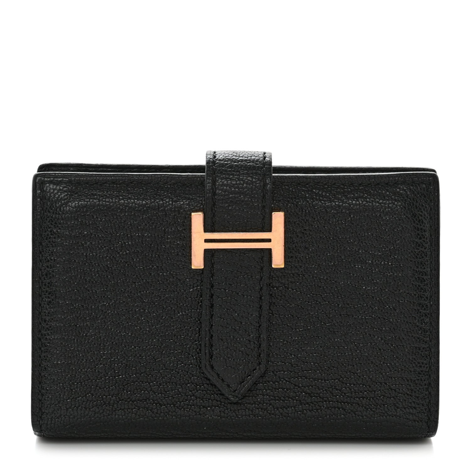Hermes Chevre Mysore Mini Bearn Wallet Black 1 of 12