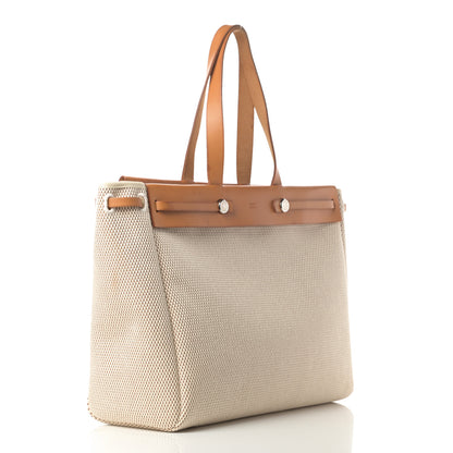 Hermes Toile Vache Hunter Herbag Cabas MM Natural 4 of 15
