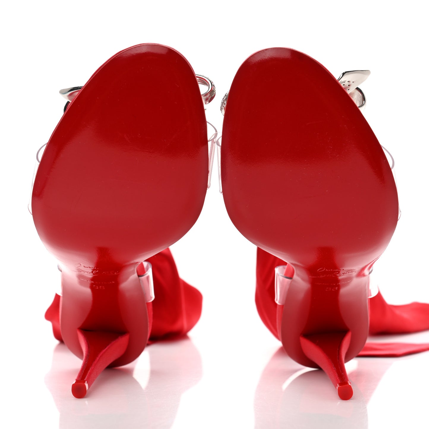 Satin Crystal PVC Astrinodo 100 Sandals 36 Lin Loubi