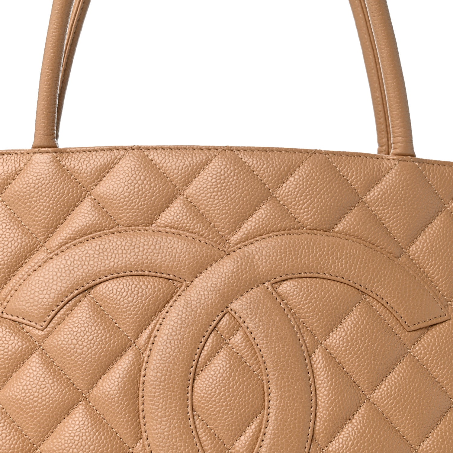 Chanel Caviar Quilted Medallion Tote Beige 8 of 12