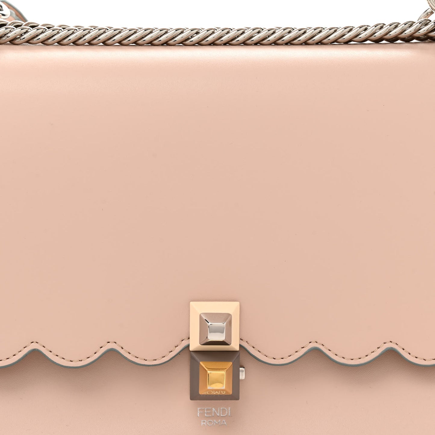 Vitello Liberty Scalloped Studded Kan I Shoulder Bag Plaster