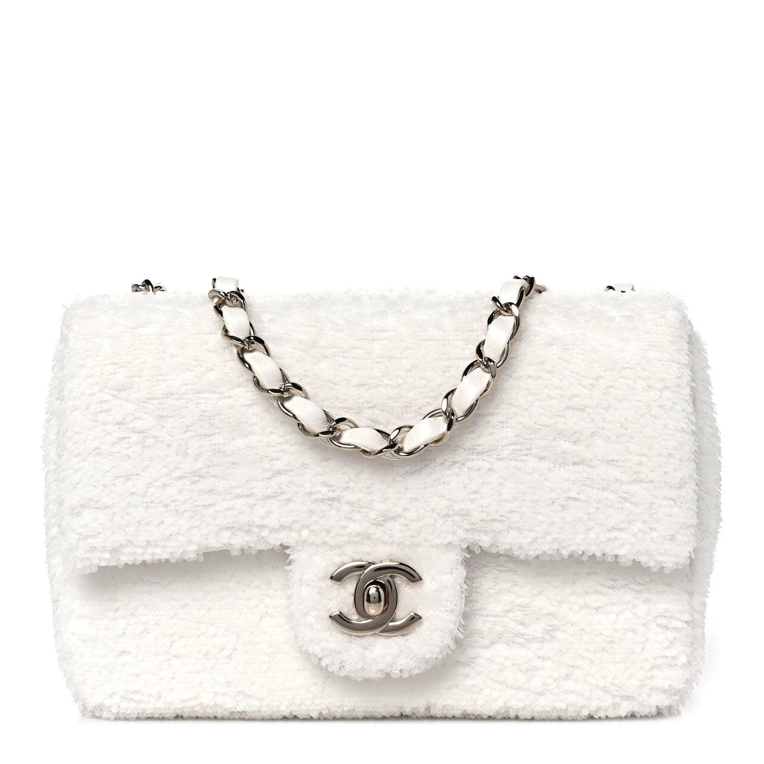 Chanel Sequin Mini Rectangular Flap White 1 of 9