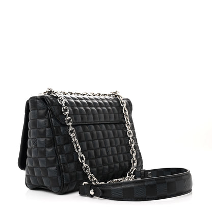 Louis Vuitton Calfskin Quilted Damier Twist MM Black Anthracite 3 of 10