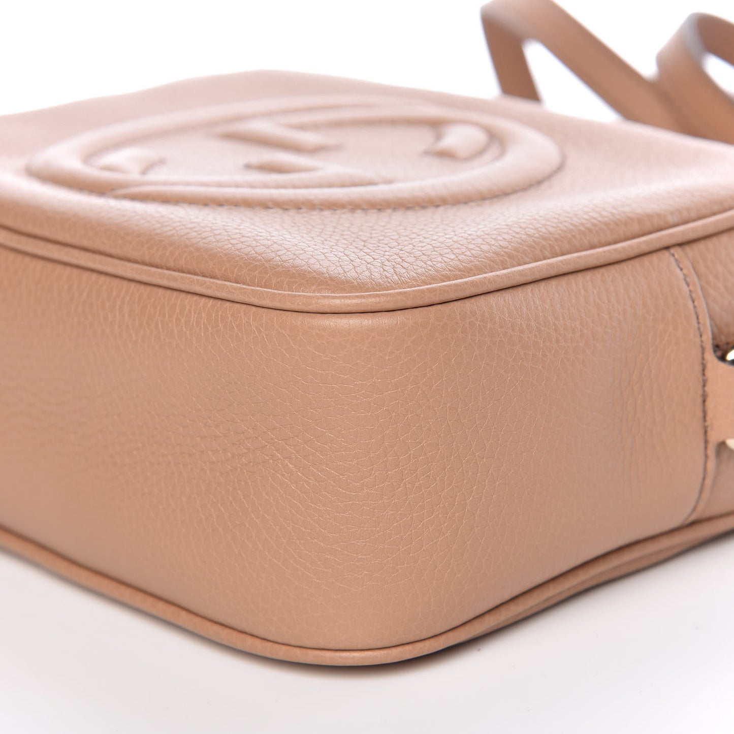 Pebbled Calfskin Small Soho Disco Bag Rose Beige