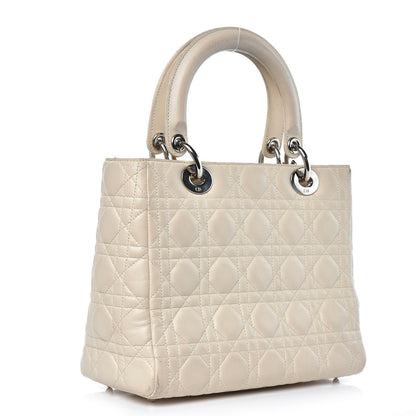 Christian Dior Lambskin Cannage Medium Lady Dior White 3 of 21