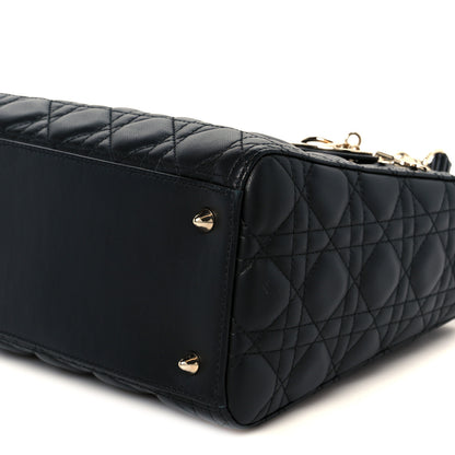 Christian Dior Lambskin Cannage Medium Lady Dior Black 10 of 10