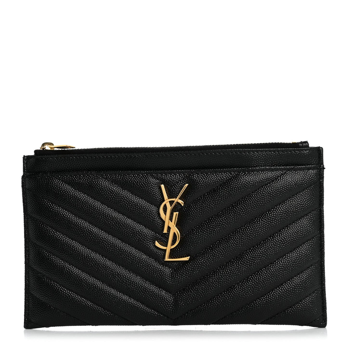 Grain De Poudre Chevron Monogram Bill Pouch Black