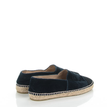 Chanel Velvet CC Espadrilles 40 Dark Navy Black 4 of 10