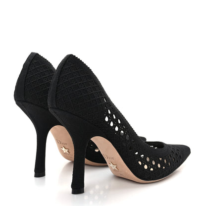 Christian Dior Mesh Cotton Cannage Dior Capture 100mm Pumps 37 Black 4 of 7
