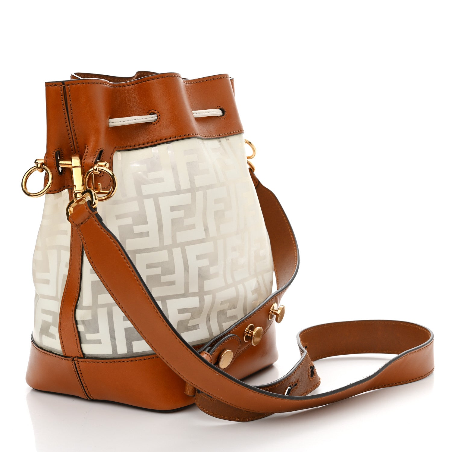 Fendi TPU FF Vitello Aura F is Fendi Grande Mon Tresor Bucket Bag White Cuoio 3 of 15
