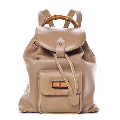 Gucci Calfskin Bamboo Mini Backpack Beige 1 of 16