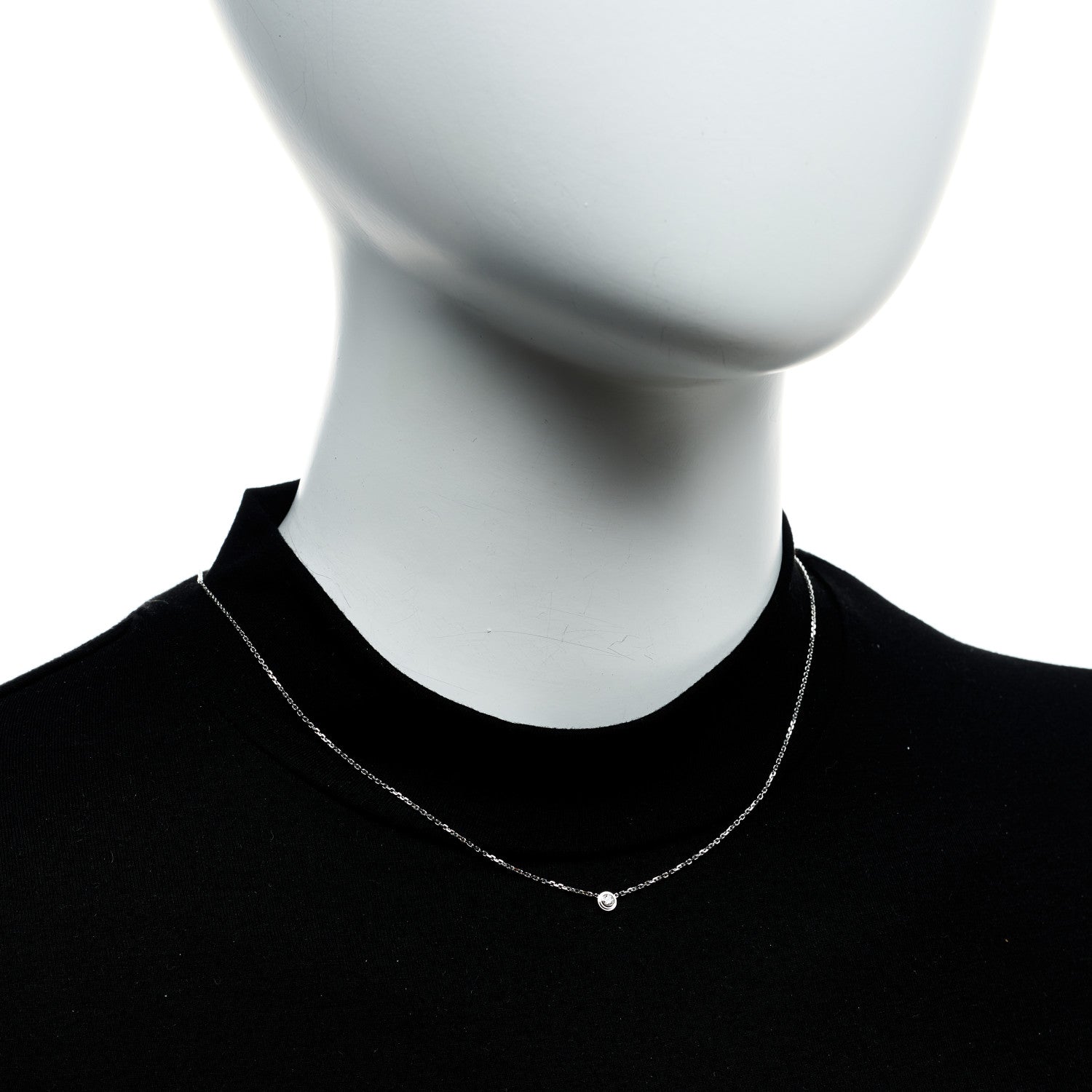 Cartier 18K White Gold Diamond XS D'Amour Pendant Necklace 2 of 5