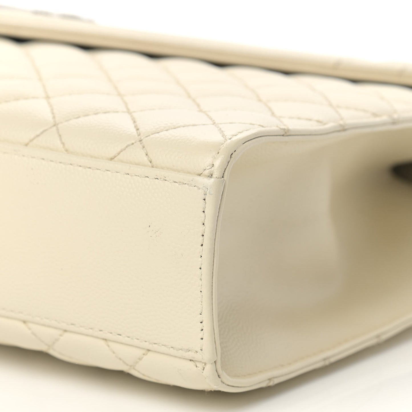 Grain De Poudre Textured Mixed Matelasse Large Triquilt Monogram Satchel Porcellana