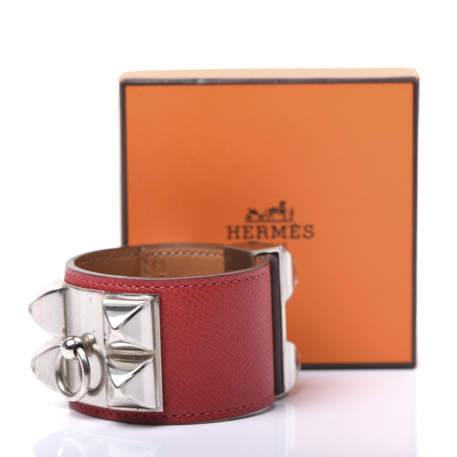 Hermes Epsom Collier de Chien CDC Bracelet S Rouge Casaque 5 of 5