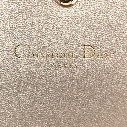 Christian Dior Metallic Grained Calfskin Diorama Croisiere Chain Wallet Gold 6 of 12