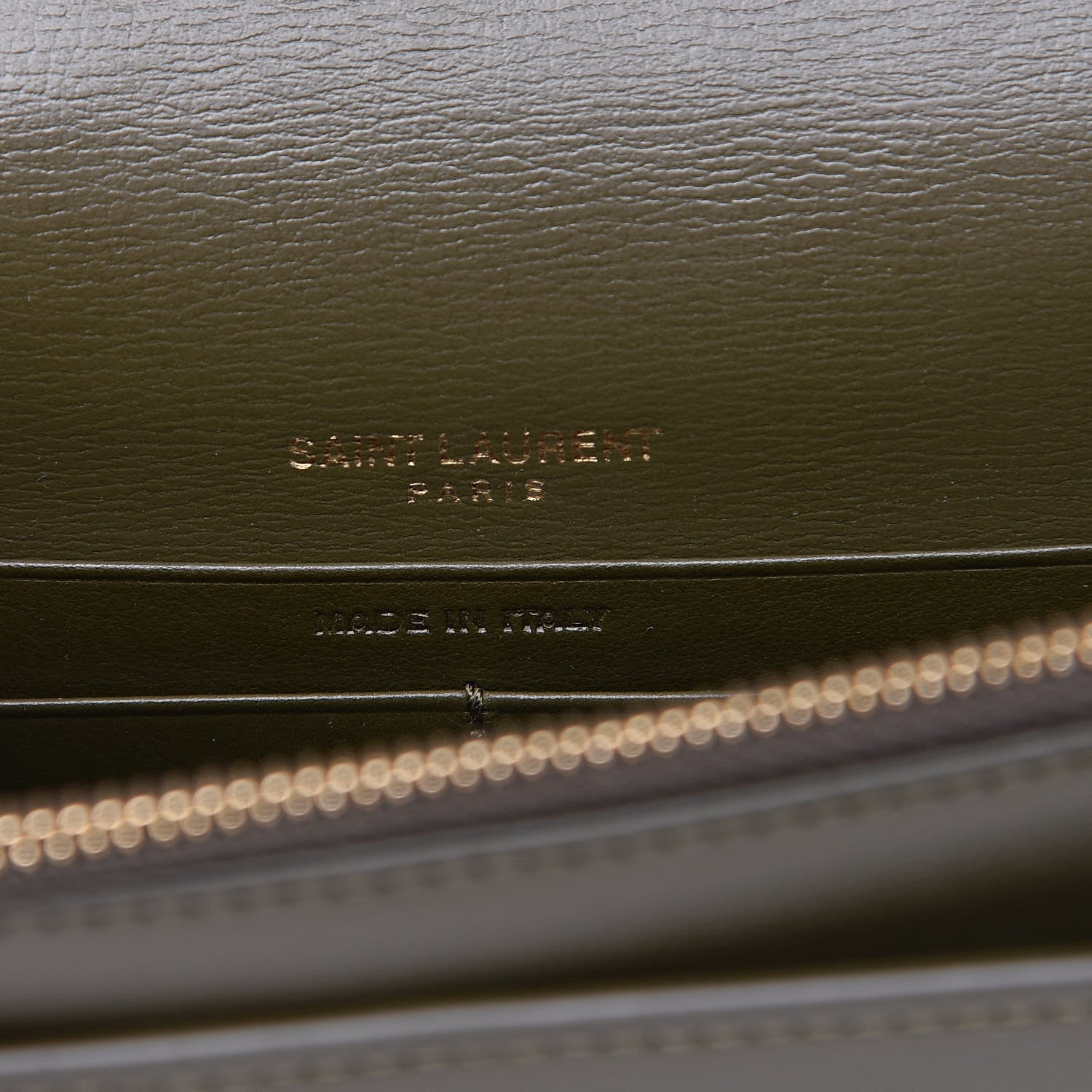 Saint Laurent Calfskin Monogram Sunset Chain Wallet Green 6 of 10