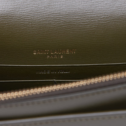 Saint Laurent Calfskin Monogram Sunset Chain Wallet Green 6 of 10