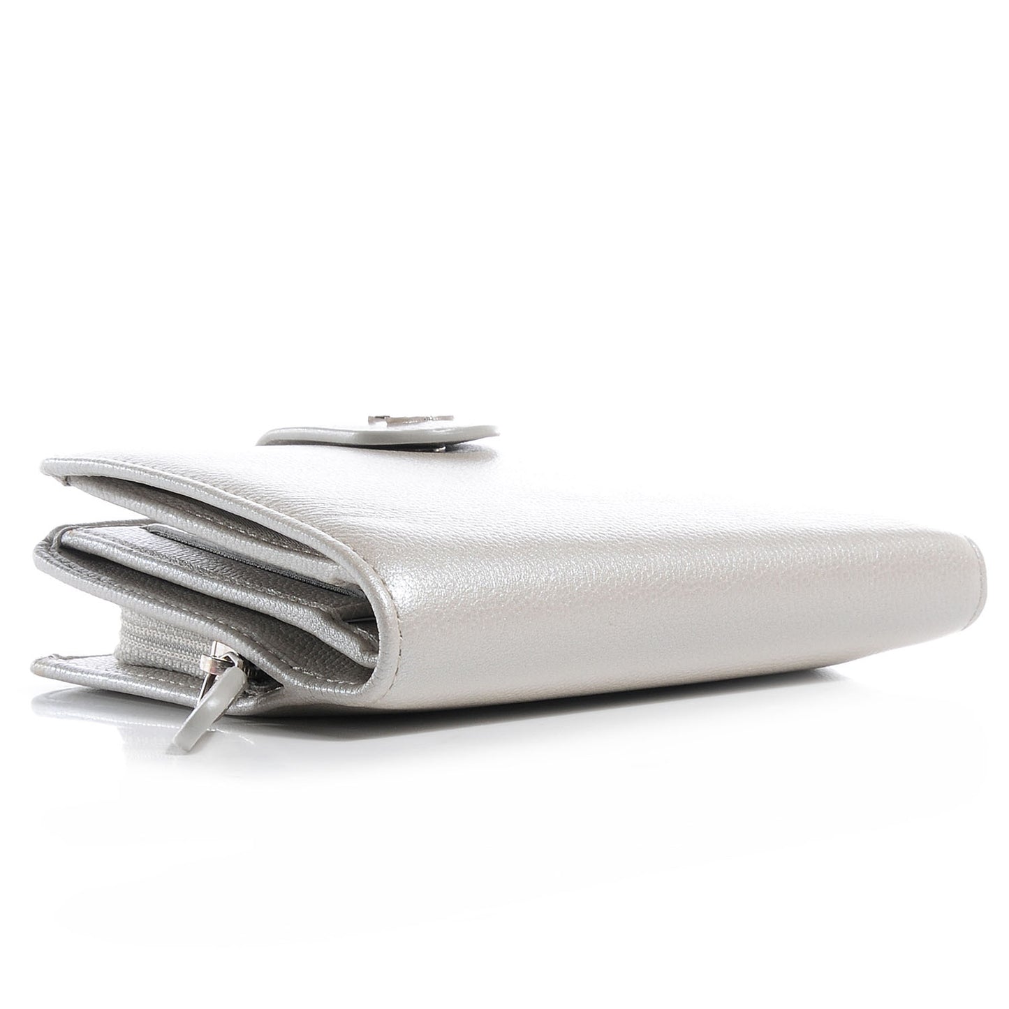 Caviar French Compact Wallet Silver